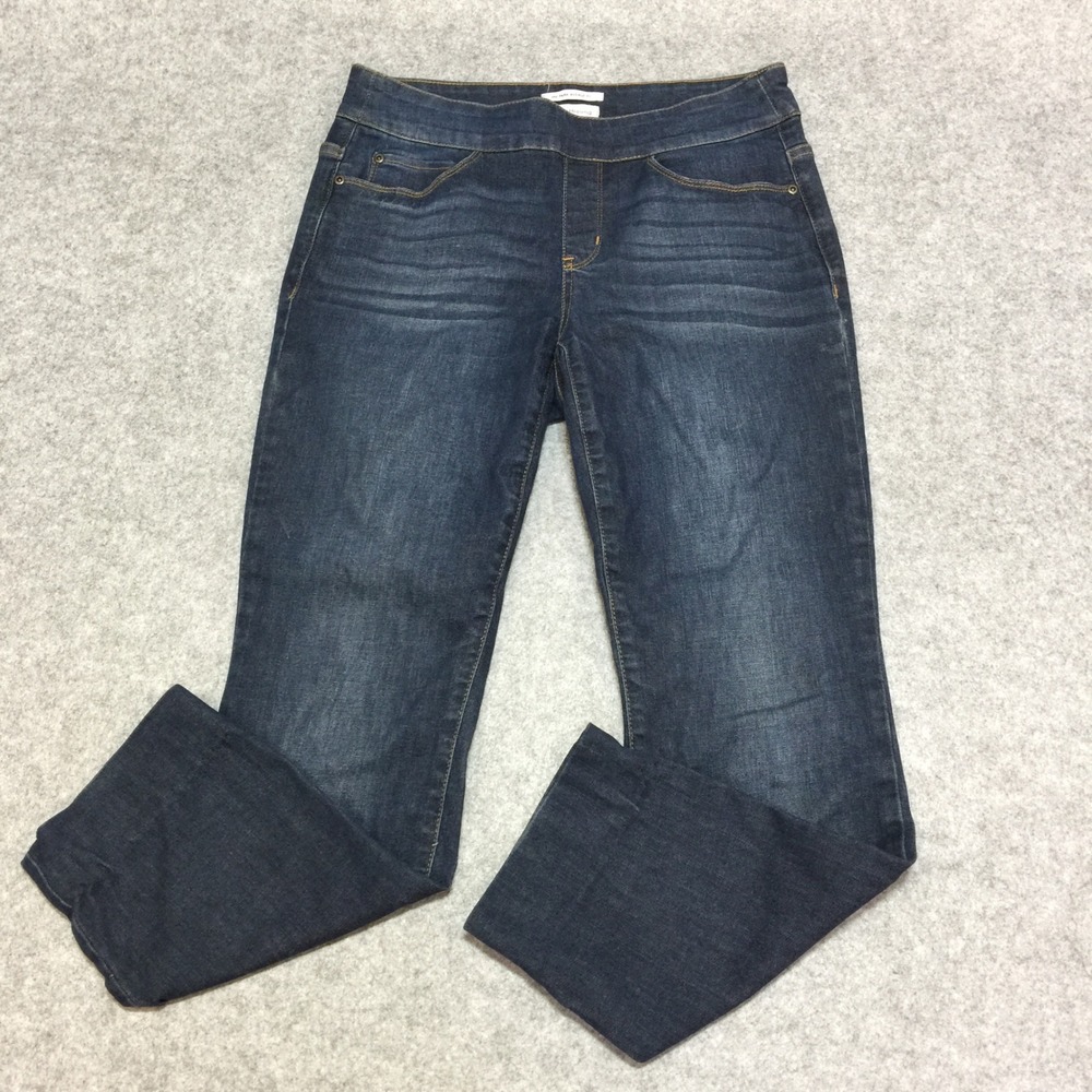 Westbound Park Avenue Fit Dark Wash Pull On Straight Leg Jeans Women 6R